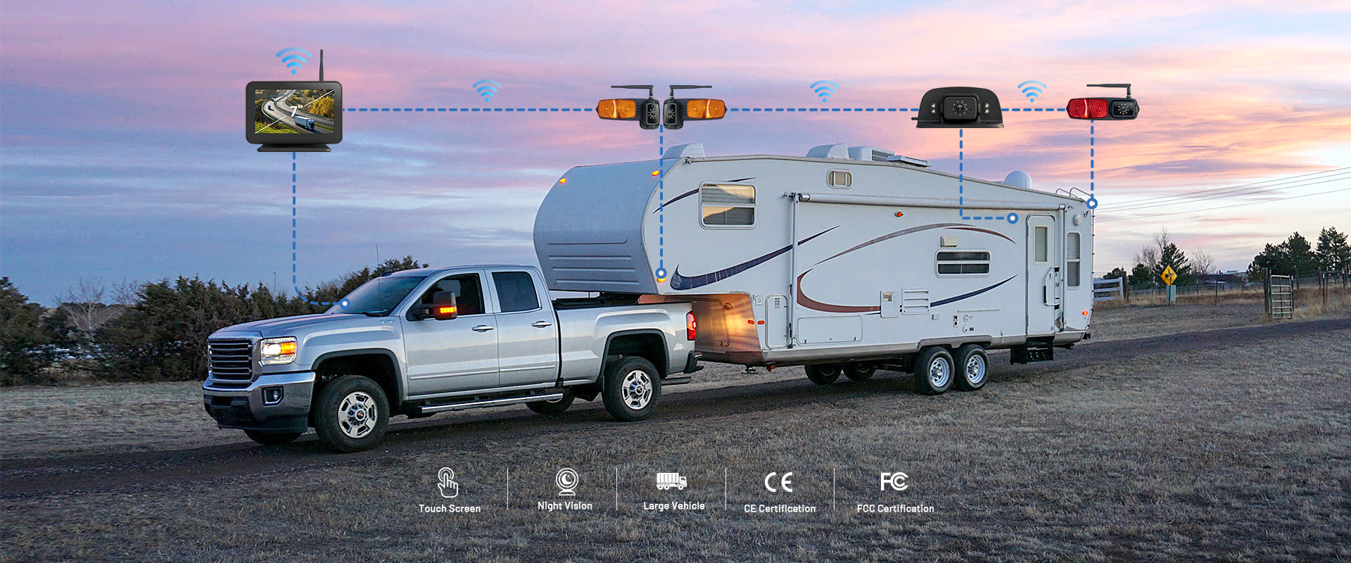 7" EWAY 4-Camera System with LED Marker Lights (EW-K2503)