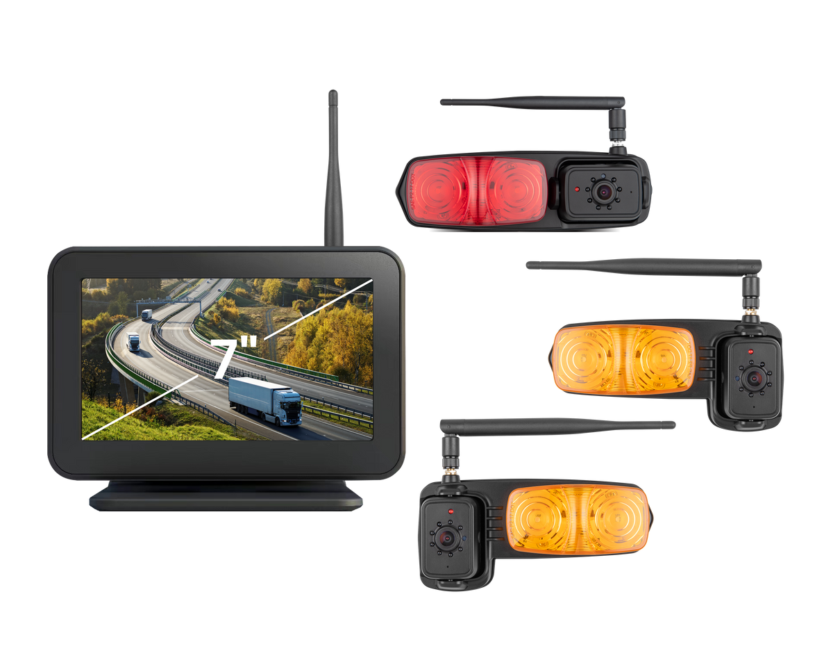 Wireless Backup Camera for RV System 4 Camera with 7inch Touch Screen Monitor