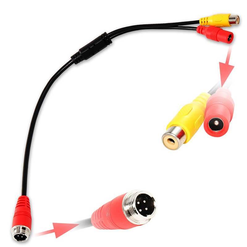 4 Pin Aviation Male Plug to RCA Video Cable Female Adapter