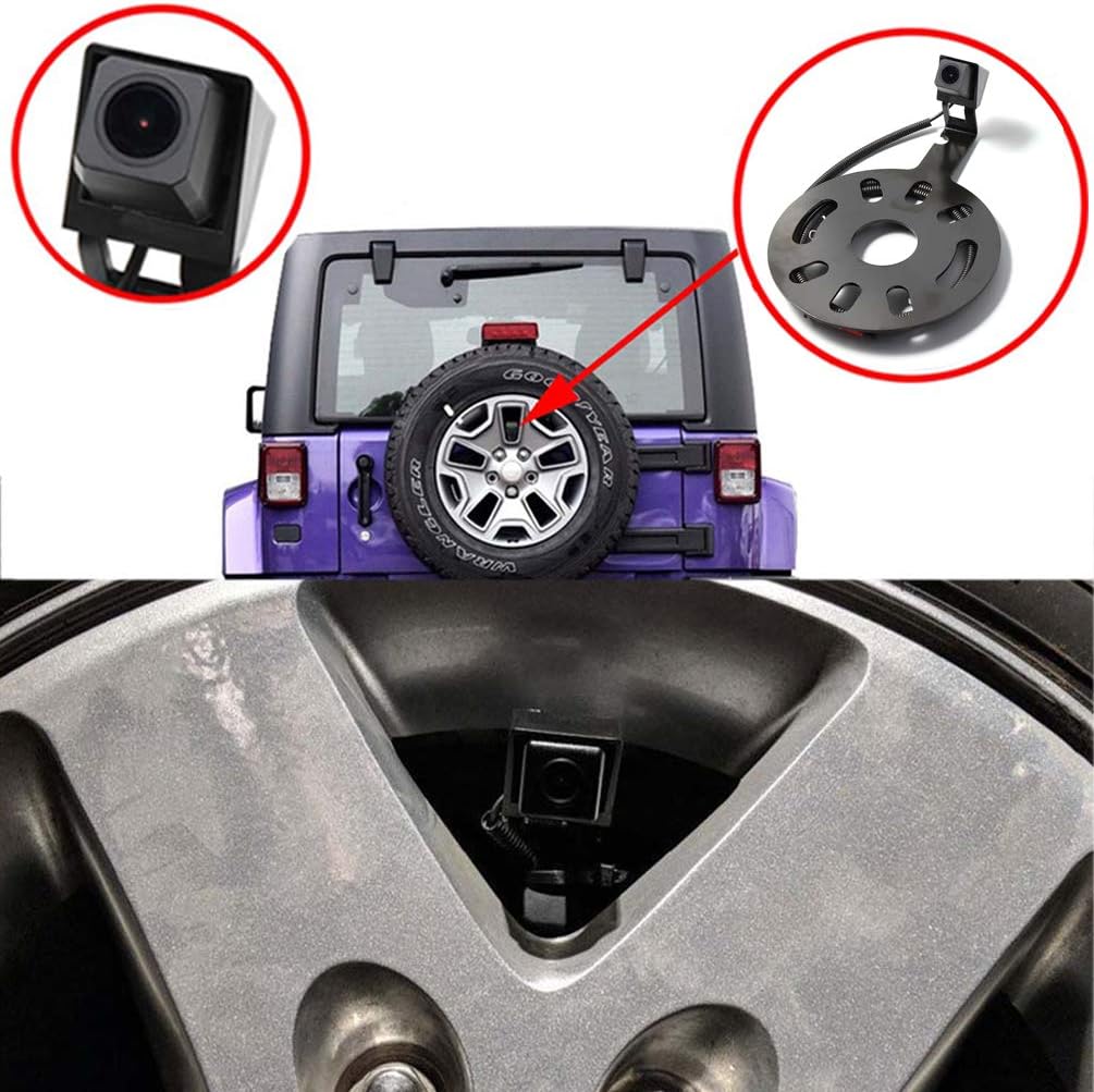 EW-MM02J1002KIT Backup Spare Tire Mount Camera with 4.3" Anti-Glare Mirror  for Jeep Wrangler