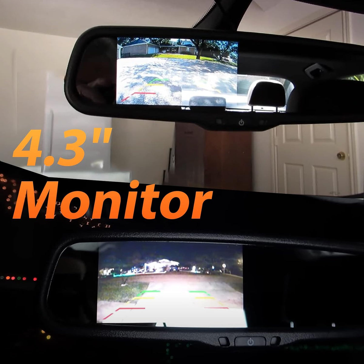 EW-MM02T107KIT Tailgate Handle Backup Camera with 4.3'' Rear View Mirror Monitor for Dodge Ram