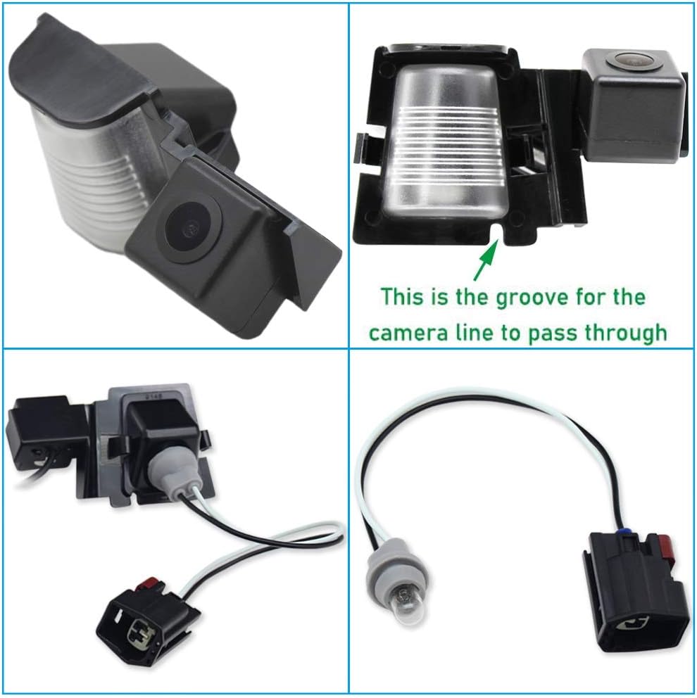 Caméra de recul EW-004KIT pour plaque d'immatriculation avec feu de gabarit pour Jeep Wrangler