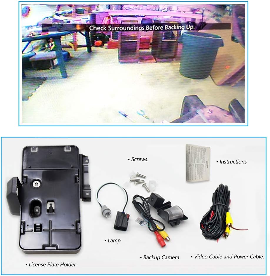 Caméra de recul EW-004KIT pour plaque d'immatriculation avec feu de gabarit pour Jeep Wrangler