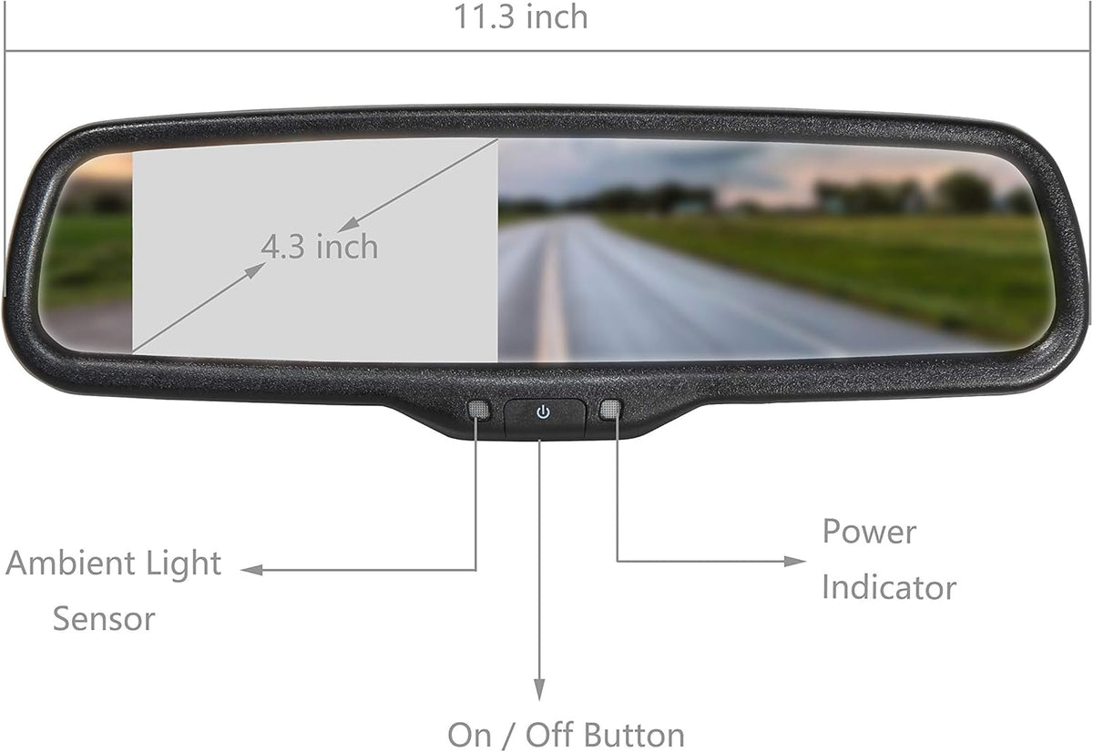 Jeep Spare Tire Mount Backup Camera with 4.3" LCD Mirror Monitor Kit