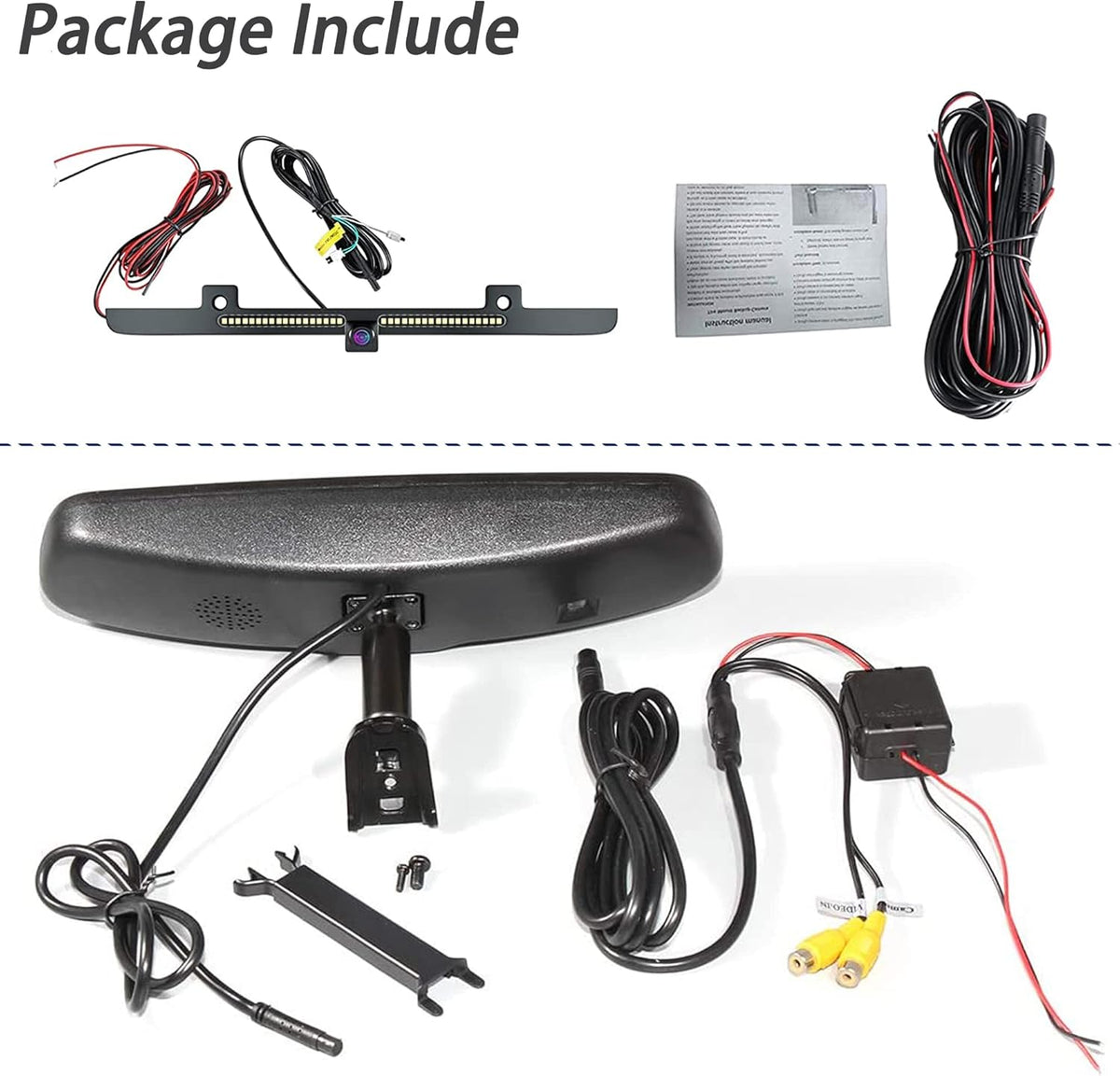 EW-MM02L002KIT License Plate Backup Light Bar with Camera with LCD 4.3" Monitor