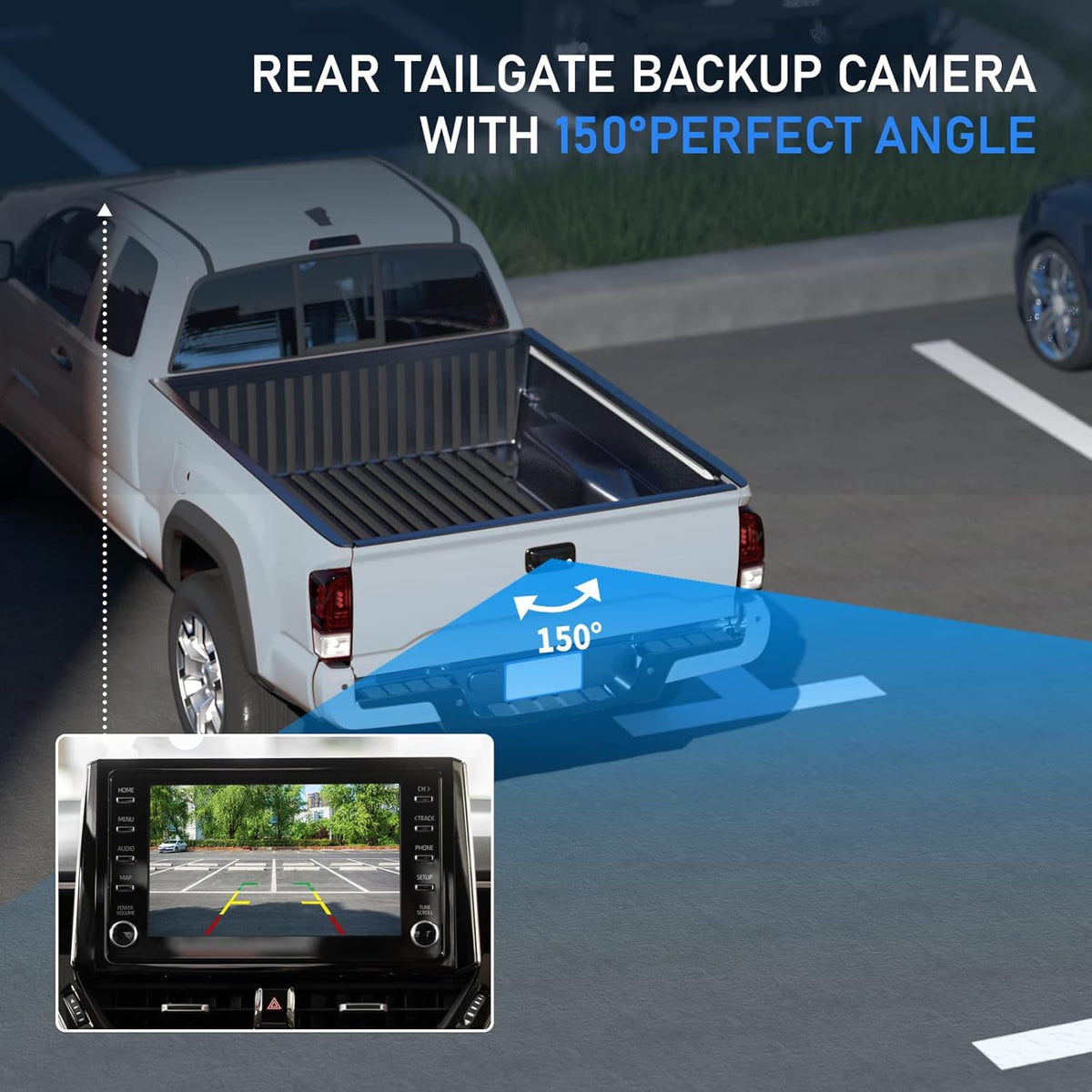 EW-MM02T109KIT Tailgate Handle Backup Camera with 4.3'' Rear View Mirror Monitor Kit