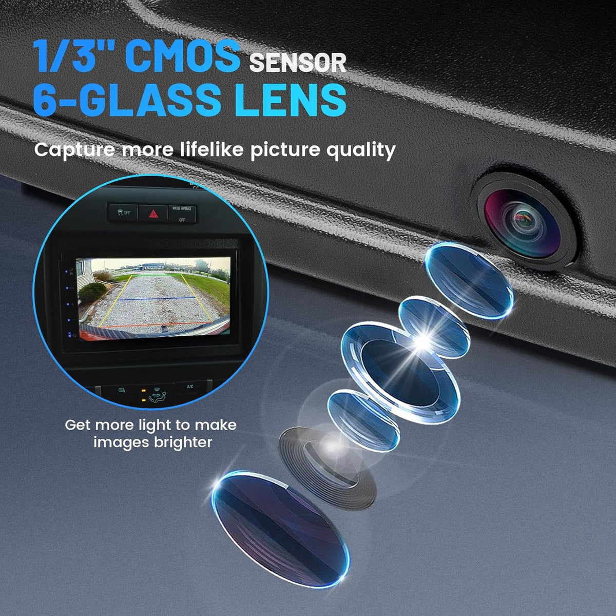 EW-T108 Tailgate Handle Backup Rear View Camera for Ford