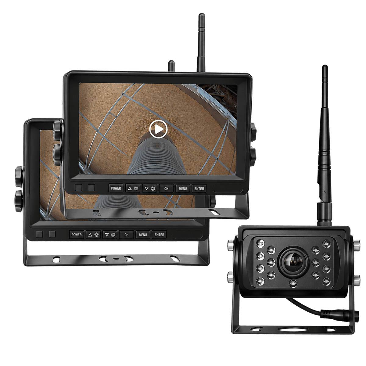 Wireless Monitoring Combiner Camera System Dual Monitor Kit for Better View