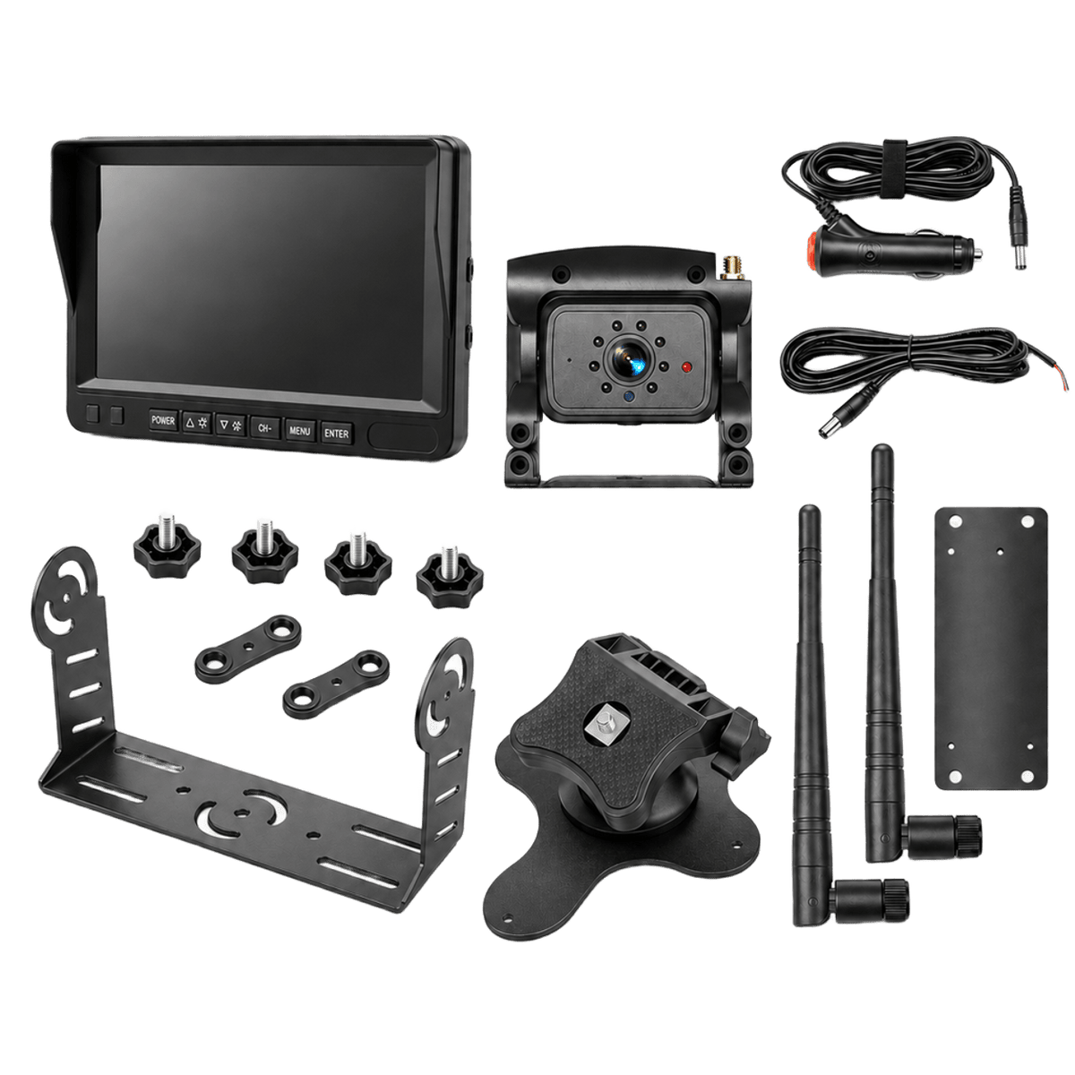 Wireless Shark-fin Fit Backup Camera with 7 inch Quad View Monitor