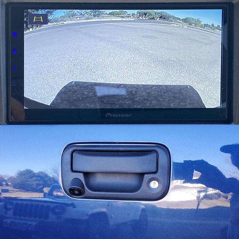 EW-MM02T102KIT Tailgate Handle Backup Camera with Mirror Monitor Kit