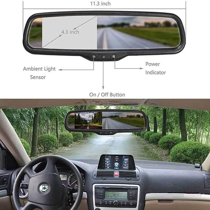 EW-MM02T102KIT Tailgate Handle Backup Camera with Mirror Monitor Kit