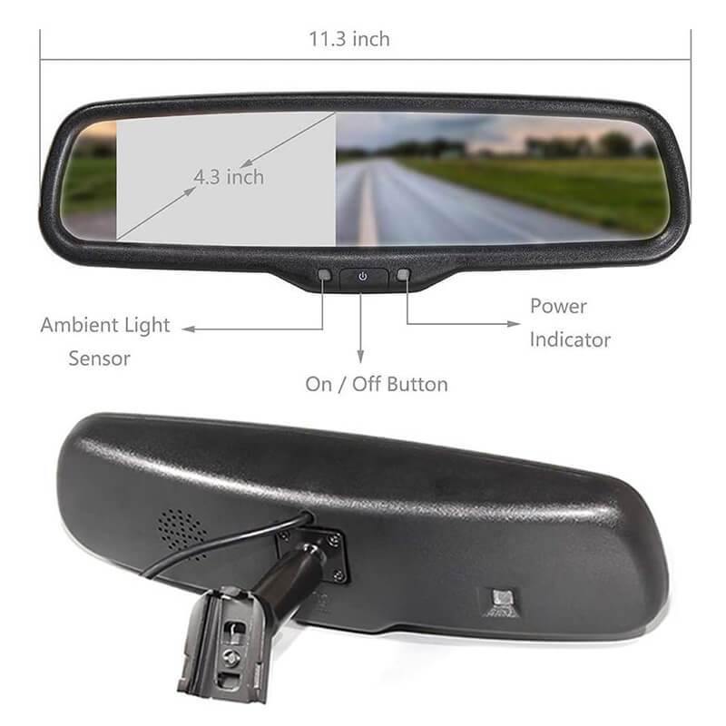 EW-MM02U005KIT Universal Backup Camera with Mirror Monitor Kit